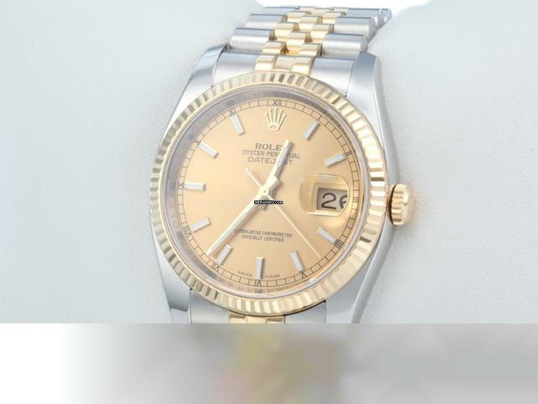 Rolex Datejust 36 36mm 116233 2010 Edelstahl Gelbgold 750 Automatik Stahl Gold Stainless Steel 18kt Yellow Gold Jubilé-band Chronometer Oyster