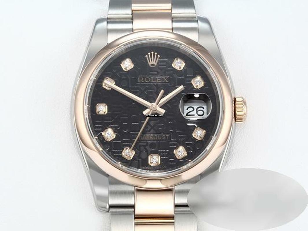 Rolex Datejust 36 36mm 116201 2010 Stahl Rosegold 750 Diamanten Automatik Stainless Steel 18kt Rose Gold Oyster-band Chronometer Black Dial </h1>
