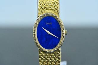 Thumbnail von Piaget rare Vintage Dress Watch | 9862 D 3 | Lapis Lazuli Dial | Yellowgold </h1>