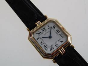Thumbnail von Cartier Ceinture 18 Karat Tri - Color Ceinture Paris mit Tresoruhr wie Neu 27 x 34 mm original Band und Schließe </h1>