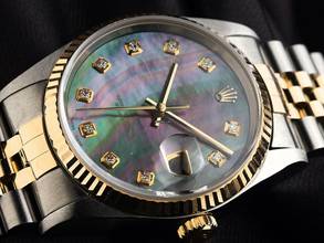 Thumbnail von Rolex Datejust 36 Diamanten Perlmutt Ref.16233 1994 Full Set sehr gut Vintage </h1>