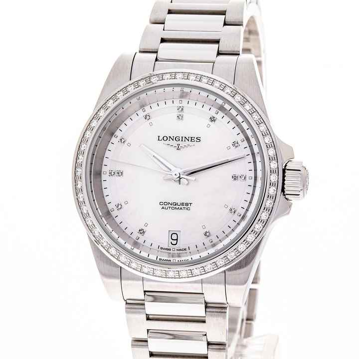  Longines Conquest 34 Diamond – White – L3.430.0.87.9 – NEW & UNWORN – 07/2025 Full Set 