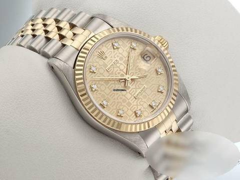 Rolex Datejust Medium Stahl Gelbgold 750 Diamanten Automatik Gold Stahl Stainless Steel 18kt Yellow Gold Jubilé-band Chronometer Oyster 