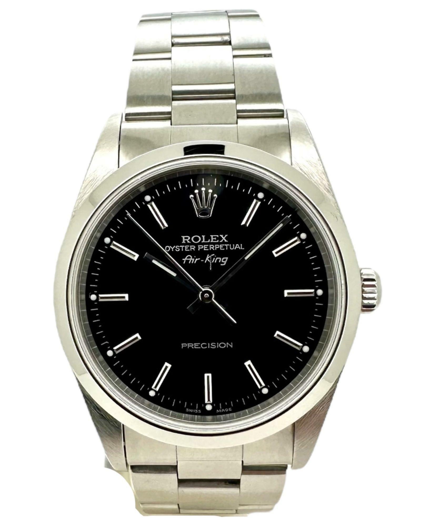  Rolex Air King Schwarzes Zifferblatt Referenz 14000M 