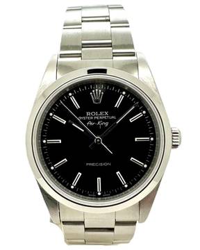  Rolex Air King Schwarzes Zifferblatt Referenz 14000M 