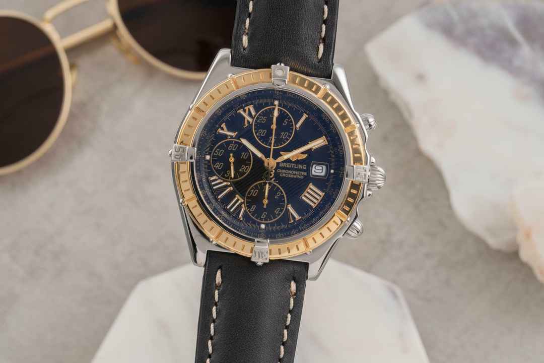  Breitling Crosswind Chronograph Stahl / Gold Automatik Herrenuhr Ref. D13355 