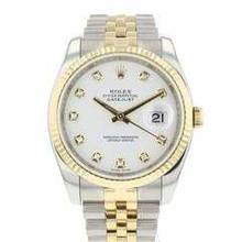 Thumbnail von Rolex Datejust 36 Steel Gold Jubilee Fluted White Diamond Dial </h1>