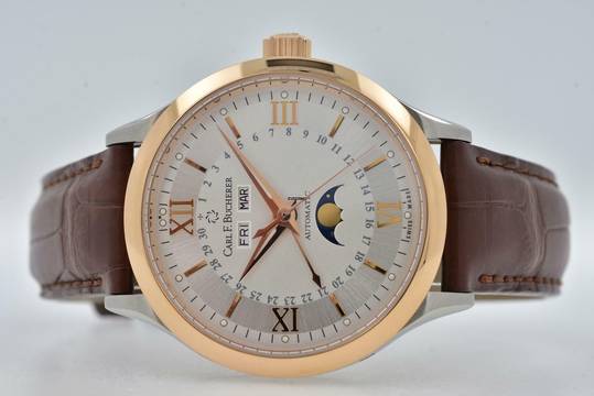  Carl F. Bucherer Manero Calendar Moonphase Day Date 18k Steel Gold 00.10909.07.15.01 </h1> 