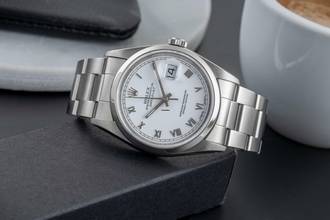 Thumbnail von Rolex Datejust 36 Roman Dial Oyster Stahl Automatik Herrenuhr Ref 16200 X-Serie