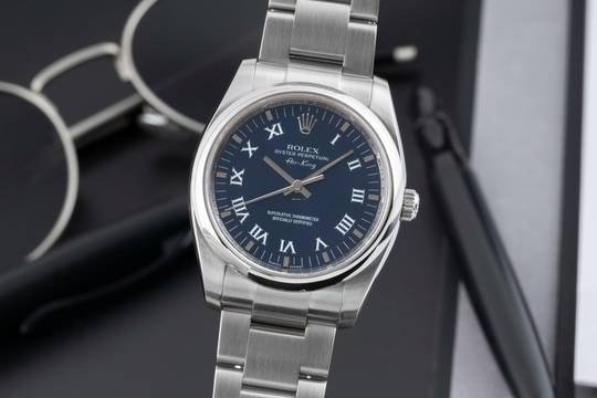  Rolex Air King Automatik Roman Dial Stahl Herrenuhr Oyster Perpetual 114200 