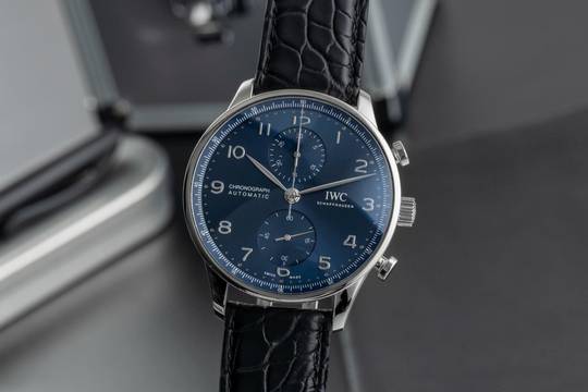  IWC Portugieser Chronograph Edelstahl Automatik Herrenuhr IW371606 B&P 