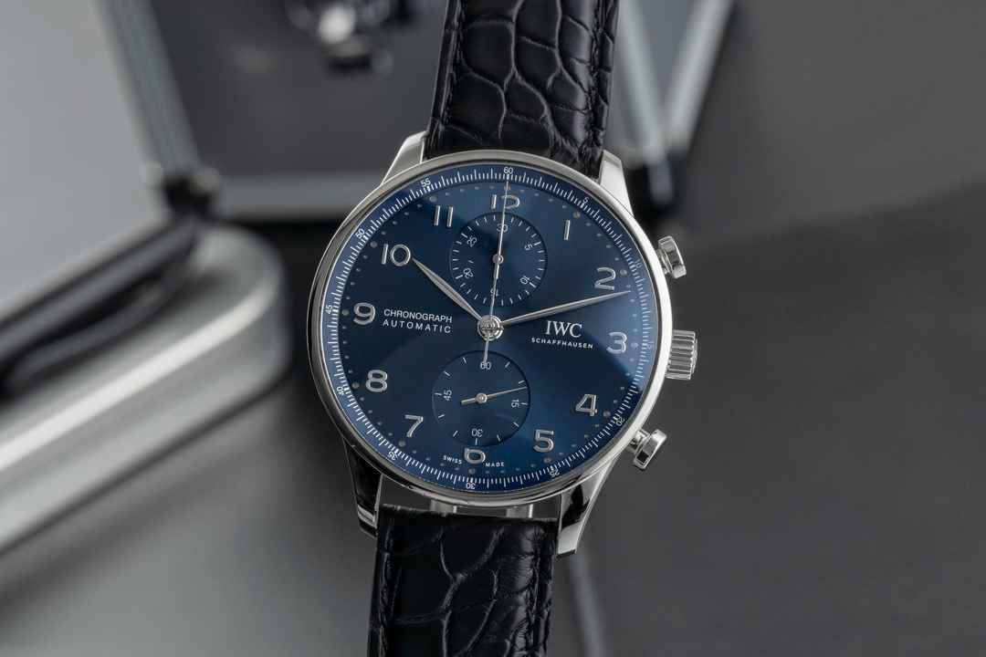  IWC Portugieser Chronograph Edelstahl Automatik Herrenuhr IW371606 B&P 