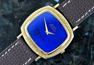 Thumbnail von Piaget very rare TV Screen | 12434 | perfect Lapis Lazuli dial | Yellowgold </h1>