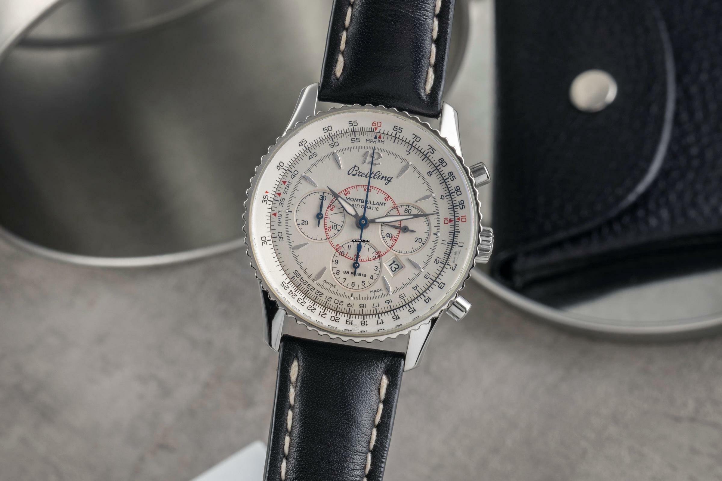 Breitling Montbrillant Chronograph Stahl Automatik Herrenuhr Ref. A41330