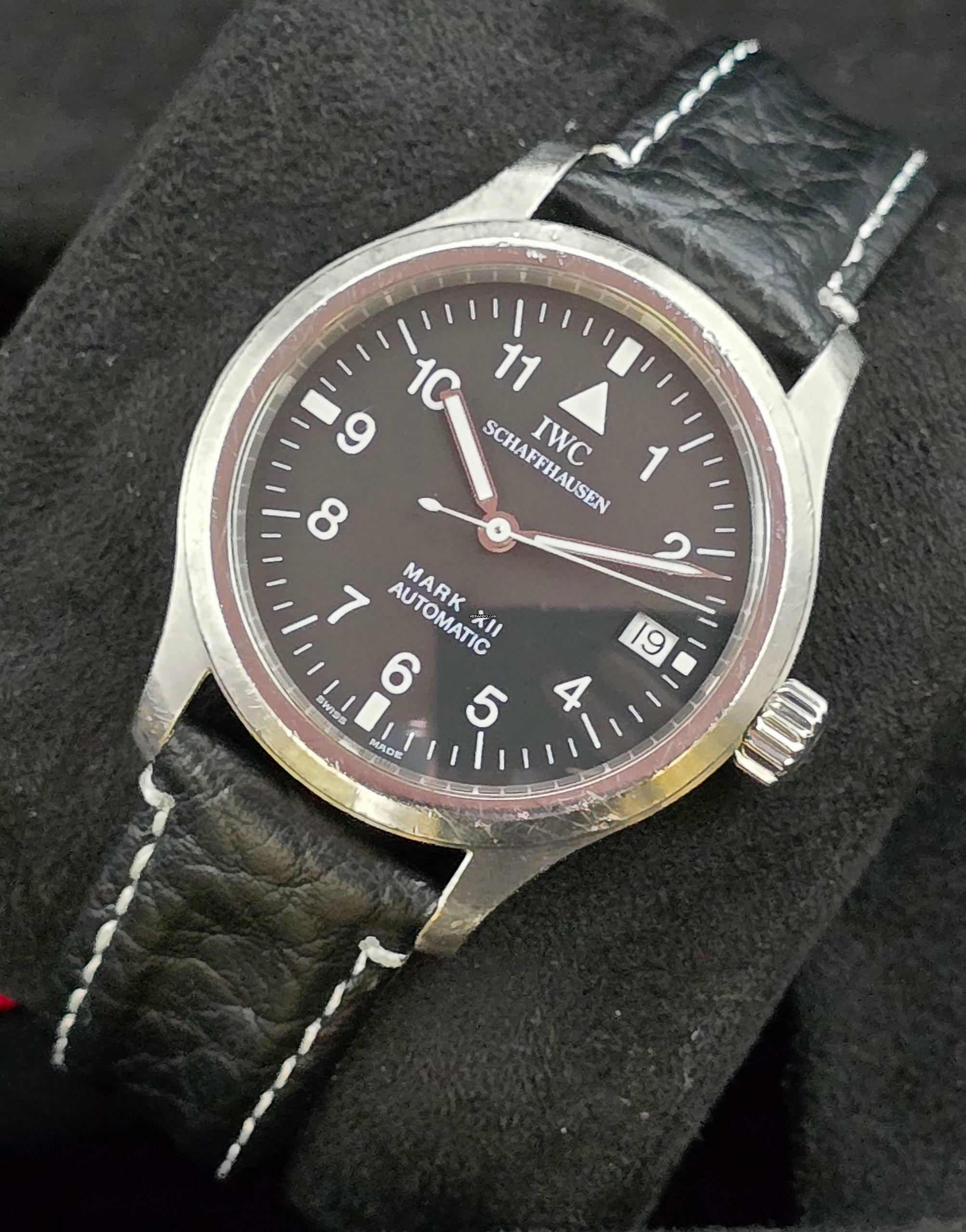  IWC Fliegeruhr Mark Pilot Mark XII - IW324101 - Black Dial - Jaeger LeCoultre Movement - Fair - Papers 1996 