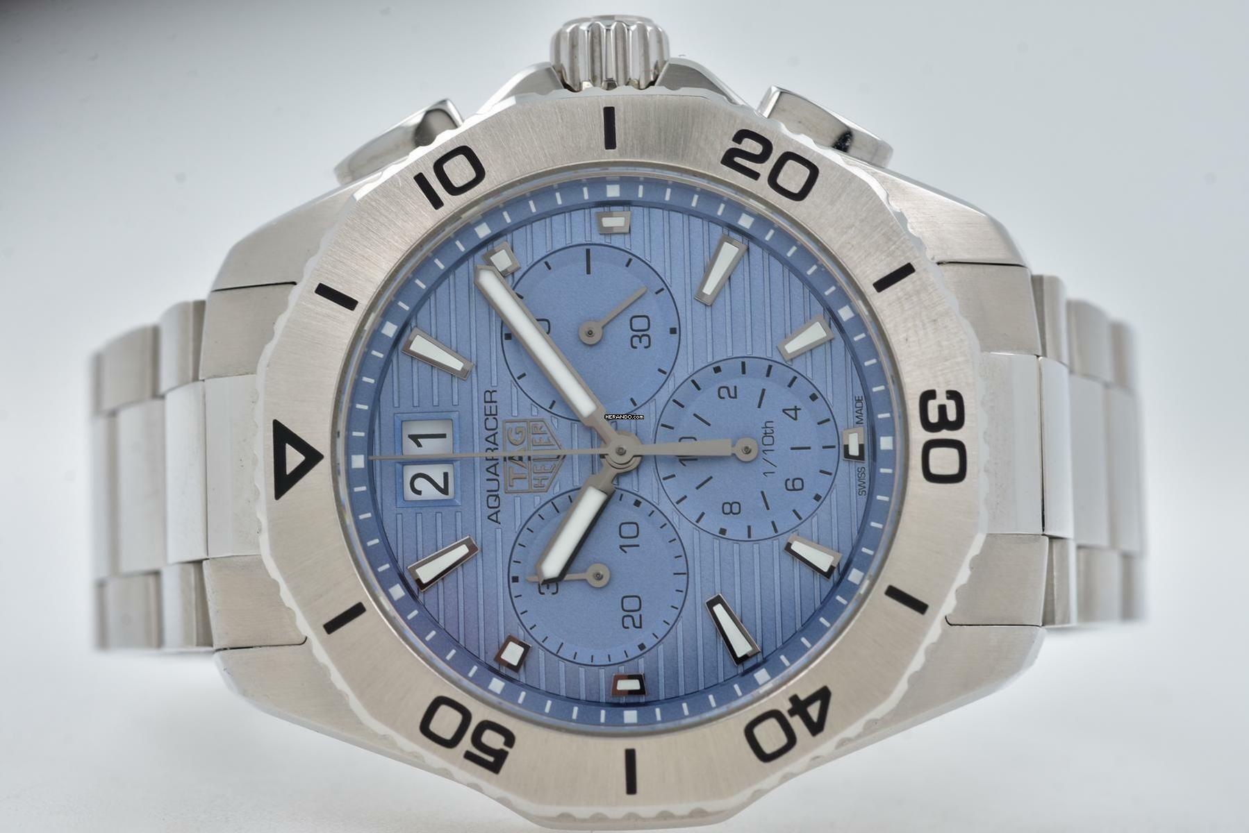 TAG Heuer Aquaracer 300M Chronograph Quartz CBP1112.BA0627 Blue Dial Big Date