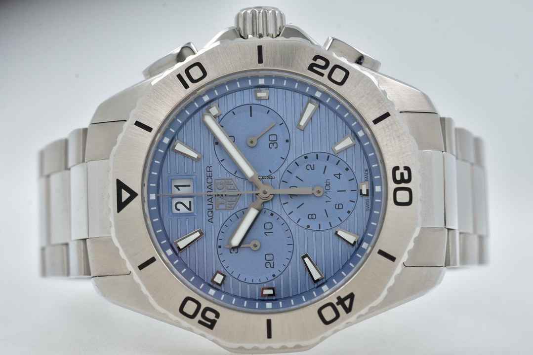  TAG Heuer Aquaracer 300M Chronograph Quartz CBP1112.BA0627 Blue Dial Big Date 