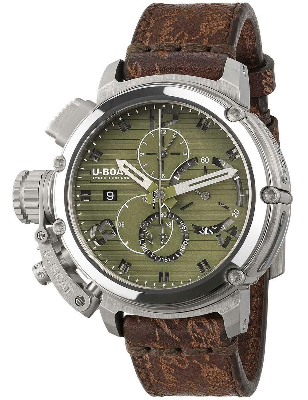  U-Boat Chimera 9591 Herrenuhr Chimera 46mm Chrono SS grün Automatik 10ATM  