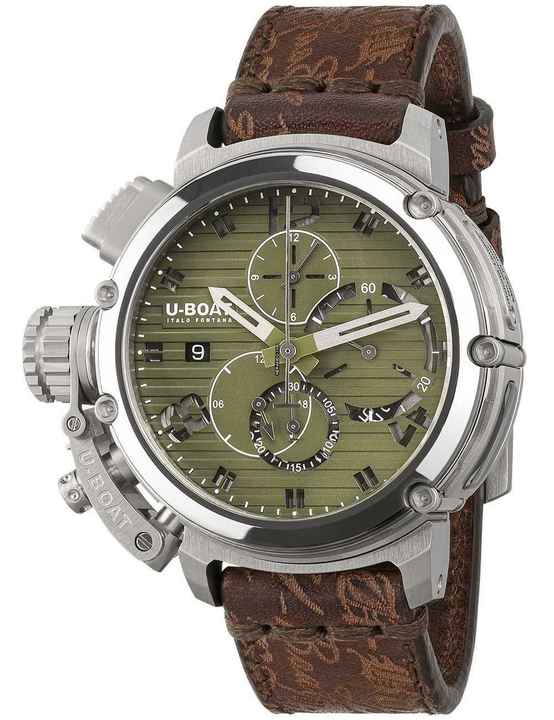  U-Boat Chimera 9591 Herrenuhr Chimera 46mm Chrono SS grün Automatik 10ATM  