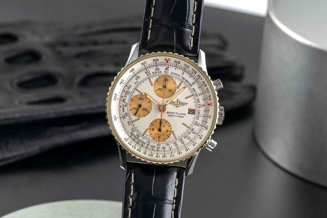  Breitling Old Navitimer Chronograph Stahl / Gold Automatik Herrenuhr Ref. 81610 