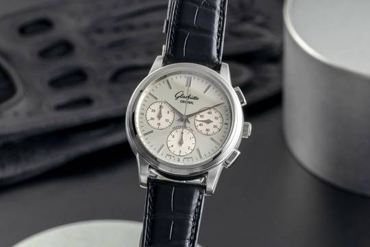  Glashütte Original Senator Chronograph Stahl Automatik Herrenuhr Ref. 39-31-11-13-04 B&P  