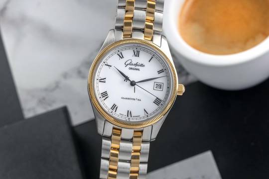  Glashütte Original Senator Automatik Stahl / Gold Automatik Ref. 10-33-05-18-04 B&P 1997  