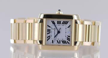 Thumbnail von Cartier Tank Française Automatic Date 18K Gold Klassiker Dresswatch Luxusuhr Top