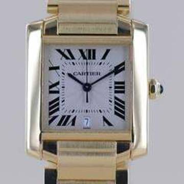  Cartier Tank Française Automatic Date 18K Gold Klassiker Dresswatch Luxusuhr Top  