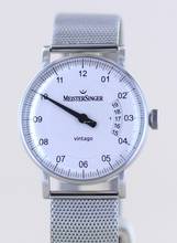 Thumbnail von Meistersinger Vintago Date Stahl 38mm Weiß Einzeiger Neu B+P Dresswatch