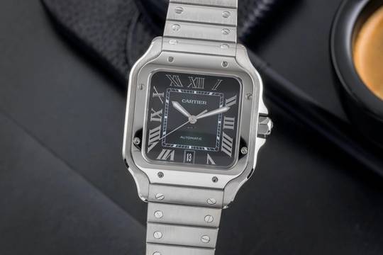  Cartier Santos Stahl Green Dial Automatik Herren Ref WSSA0062 Box & Papiere 2023  