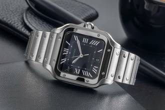 Thumbnail von Cartier Santos Stahl Green Dial Automatik Herren Ref WSSA0062 Box & Papiere 2023