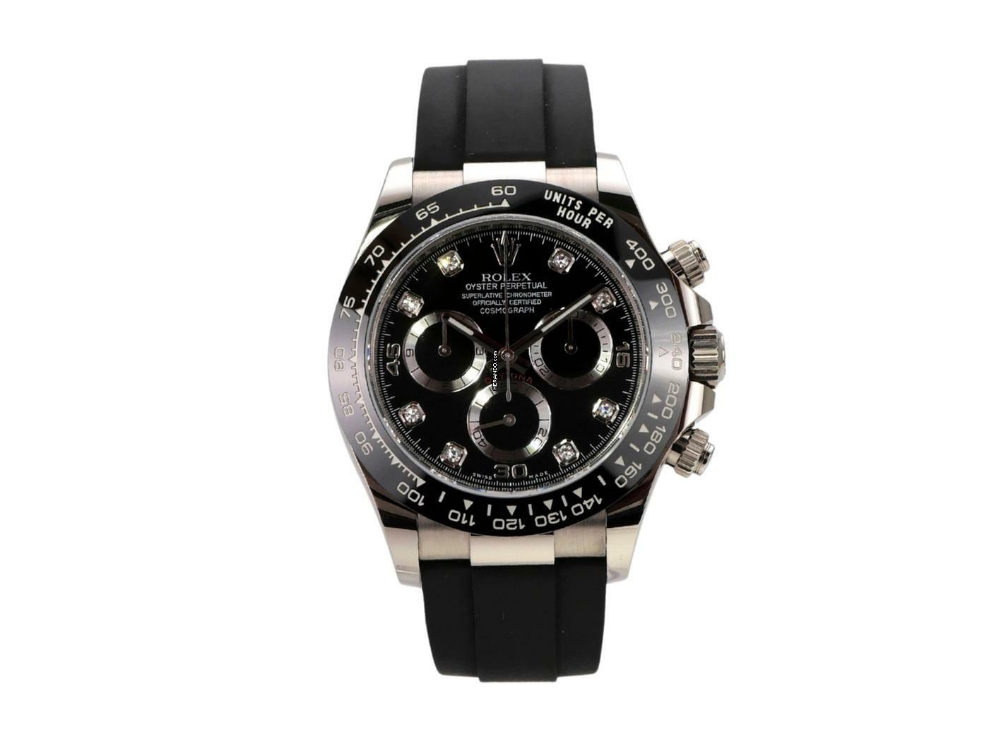  Rolex Daytona Weißgold / Oysterflex Ref. 116519LN Schwarz Diamant 