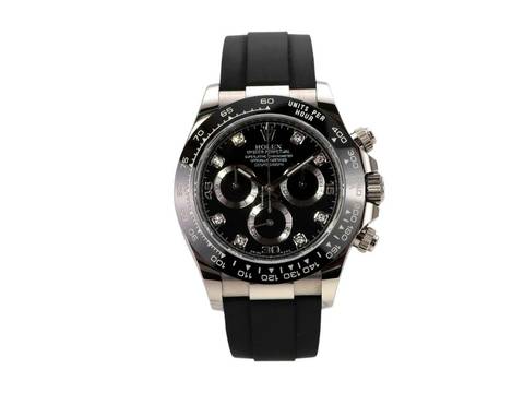  Rolex Daytona Weißgold / Oysterflex Ref. 116519LN Schwarz Diamant 
