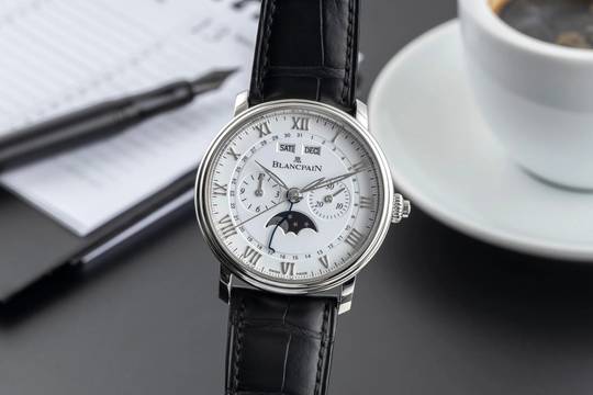  Blancpain Villeret Complete Calendar Chronograph Stahl Automatik Herrenuhr Ref. 6685-1127-55B 