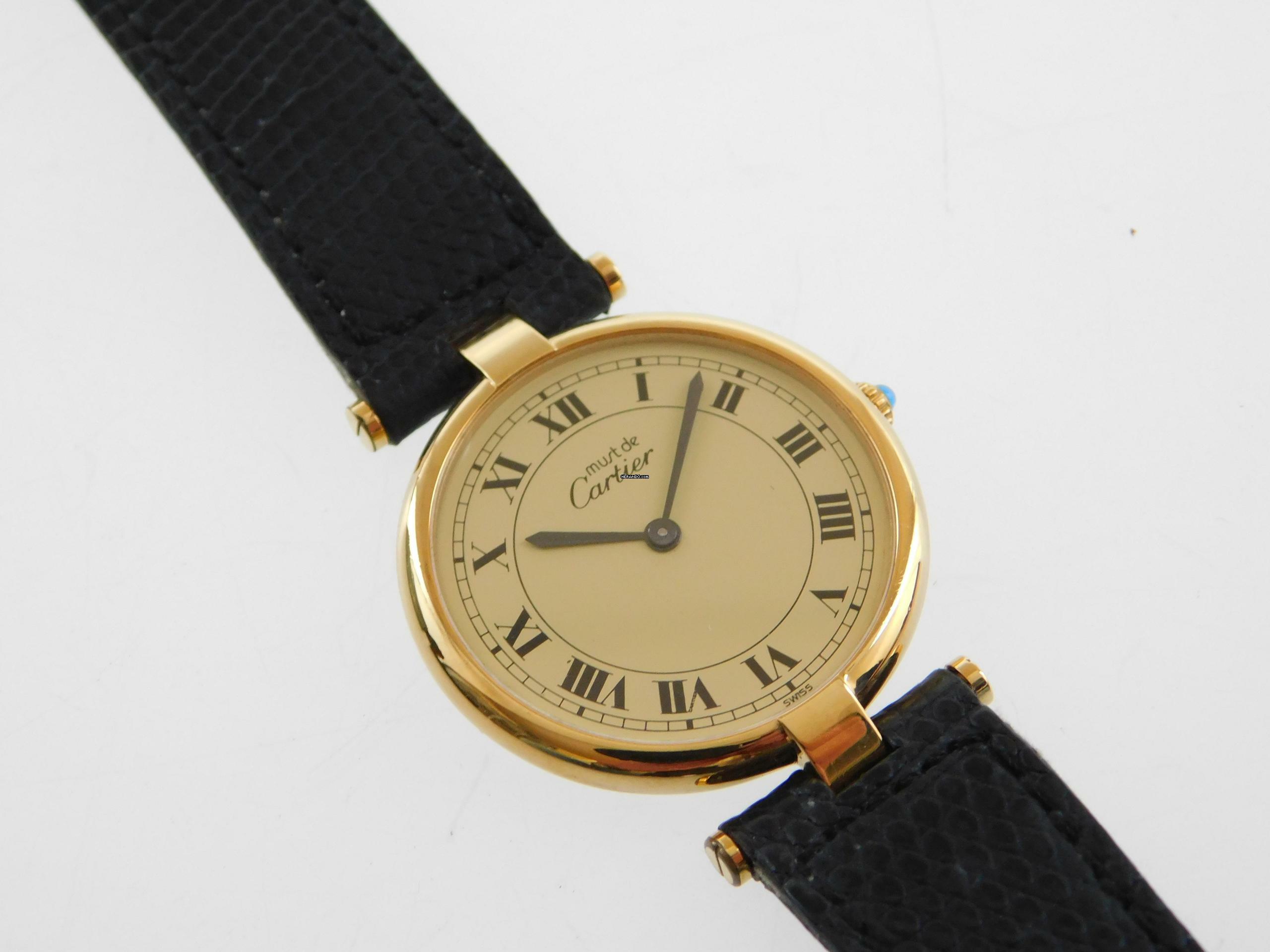 Cartier Vendome massiv 30mm Herrenuhr Rarität im TOP Zustand mit original Band & Schließe