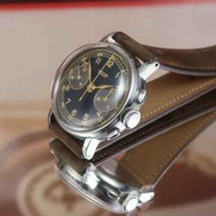  Tissot MINT RARE 28,9 BLACK DIAL CHRONOGRAPH FROM THE 40'S 15TL  