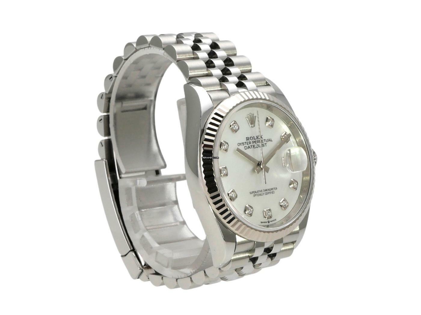 Rolex Datejust 36 Oystersteel / Weißgold 126234 Perlmutt DIA Jubile