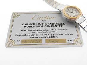 Thumbnail von Cartier Santos Octagon Automatik Damenuhr Stahl Gold Rarität aus den 80 er Jahren Mit original Cartier Zertifikat