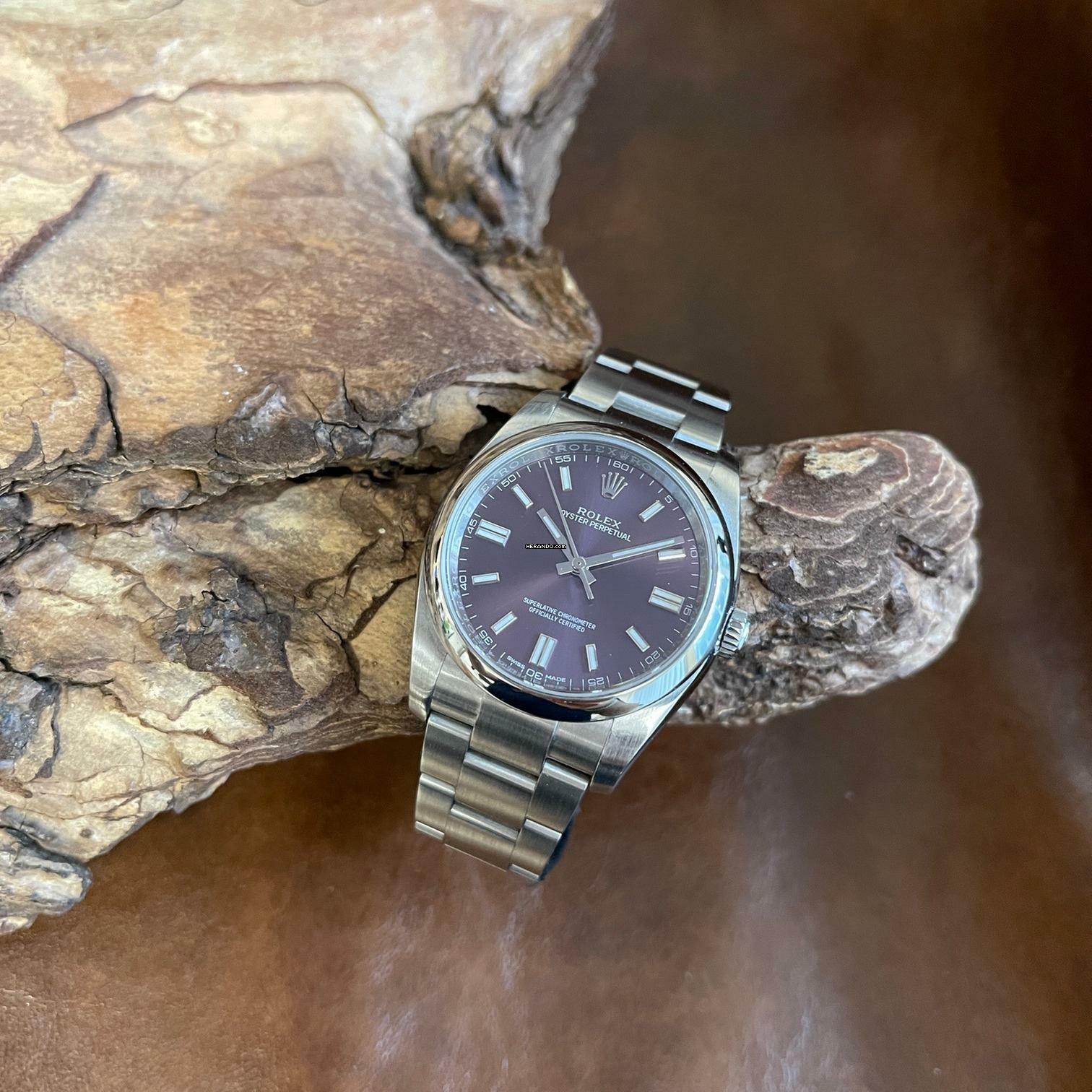 Rolex Oyster Perpetual 36 Red grape Dial - FULL SET 2018 - LC100