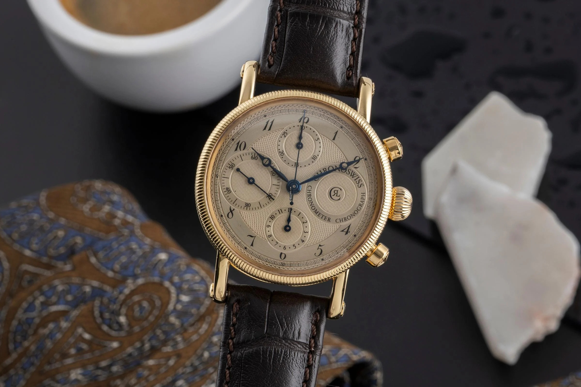  Chronoswiss Lunar Chronograph 18K (0,750) Gold Automatik Herrenuhr Ref. CH7521  