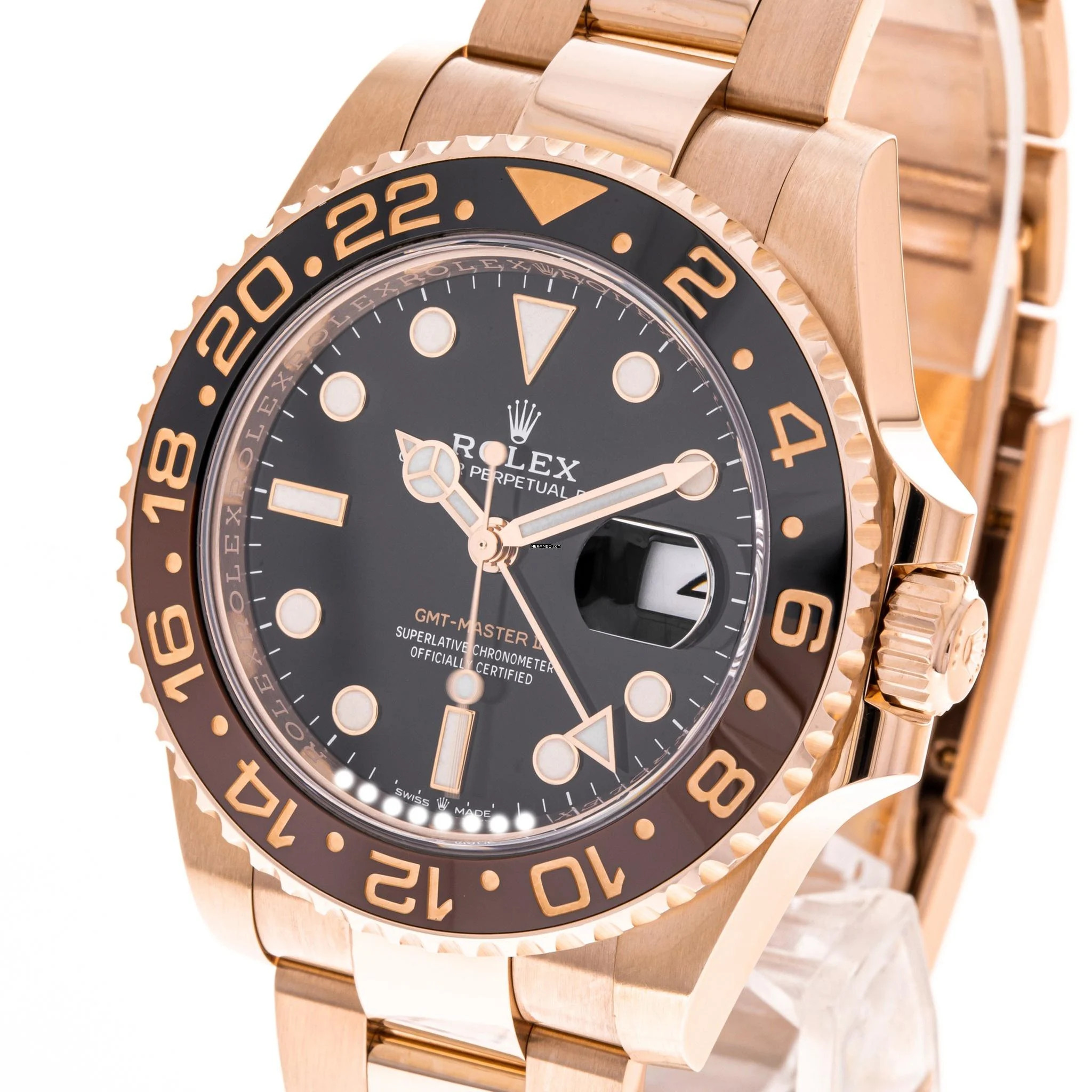 Rolex GMT-Master II Rootbeer 40 – Rosegold Black Dial – 126715CHNR – like NEW – 2023 Full Set