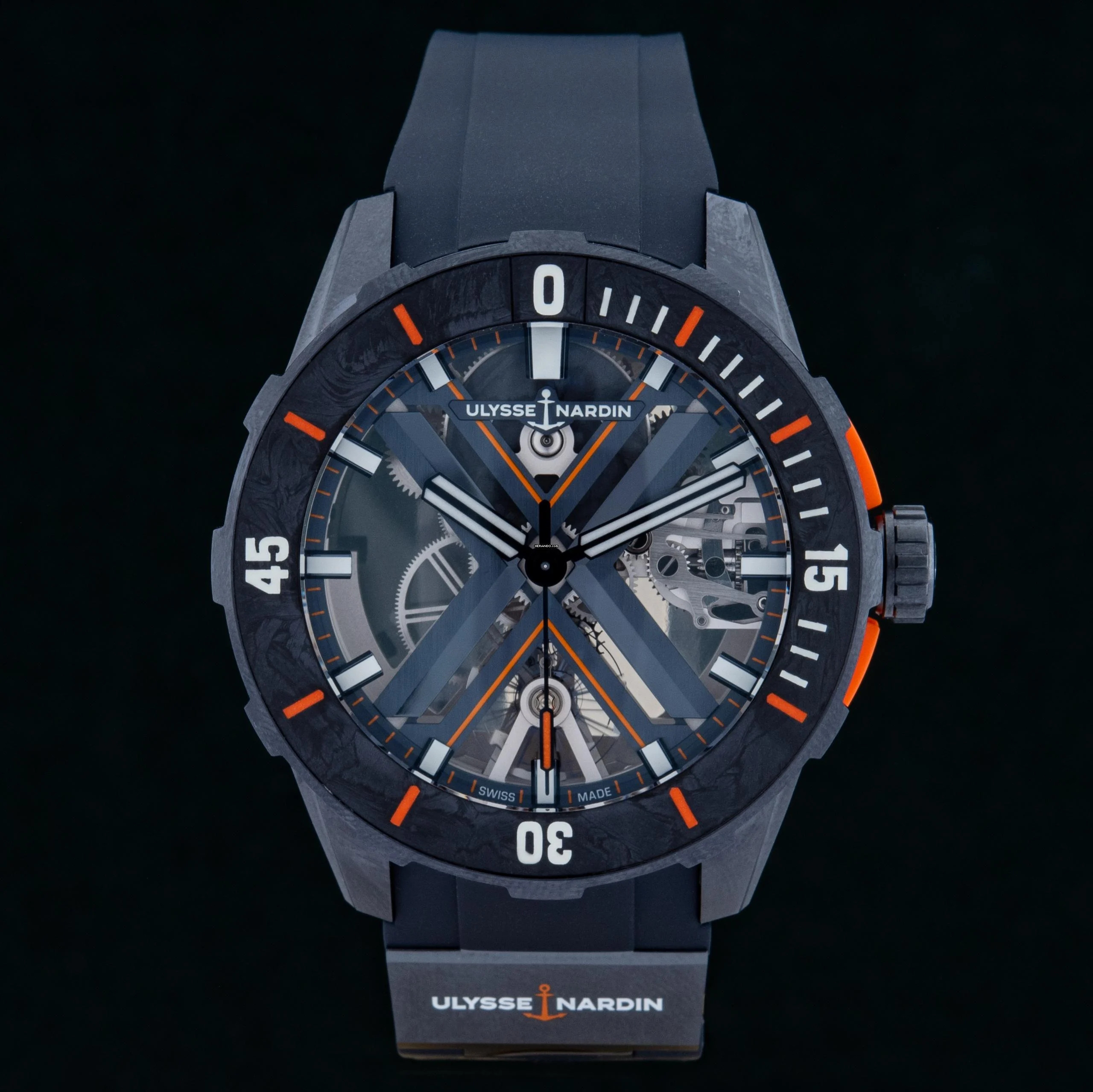 Ulysse Nardin Diver X Skeleton 44mm Titanium 3723-170LE-3A-BLUE/3A Full Set Spezial Edition limitiert auf 175 Stück 