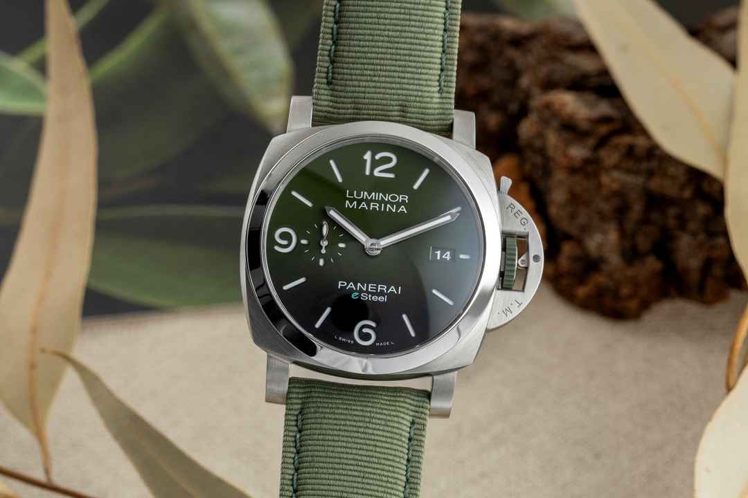  Panerai Luminor Marina Automatic Verde Smeraldo Stahl Automatik Ref. PAM01356 B&P 2023 