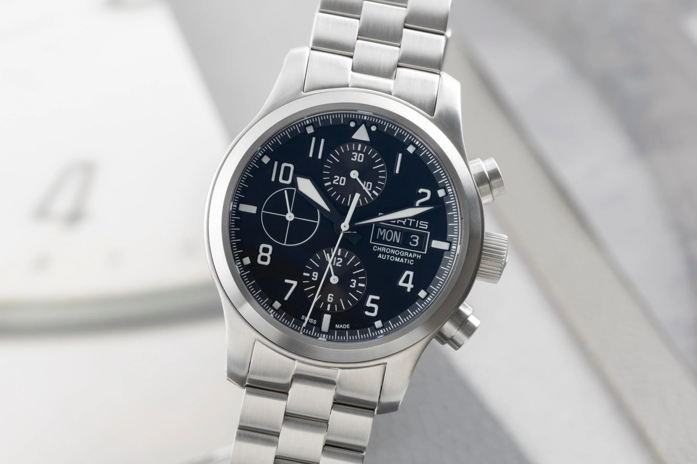  Fortis Aeromaster Chronograph Stahl Automatik Ref. 656.10.141 Box & Papiere 