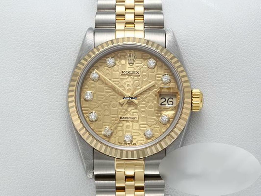  Rolex Datejust 31 31mm Medium Stahl Gelbgold 750 2000 Diamanten Automatik Stainless Steel 18kt Yellow Gold Jubilé-band Chronometer Oyster 