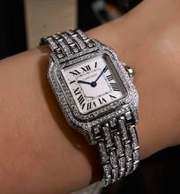 Thumbnail von Cartier Panthère Steel 27mm size,Nice condition Quarz Diamonds After Market Iced Out Box+Papers Open date with papers