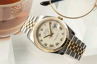 Thumbnail von Rolex Datejust 36 Stahl / Gold Automatik Pyramid Dial Herrenuhr Ref. 116233