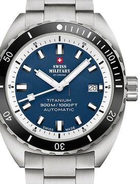  Swiss Military SMA34100.03 Diver Titanium Automatik Herrenuhr 42mm 30ATM 