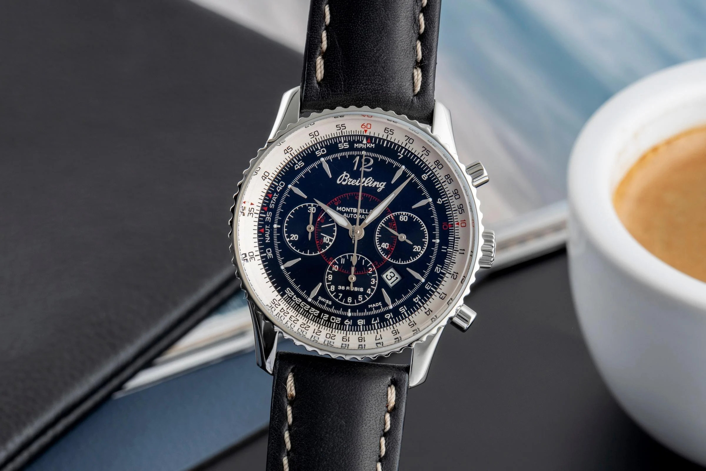 Breitling Montbrillant Chronograph Stahl Automatik Herrenuhr Ref. A41330