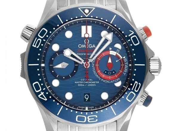  Omega Seamaster Diver 300 M America's Cup Co-Axial Chronograph Ref.210.30.44.51.03.002 2025 Full Set Ungetragen 